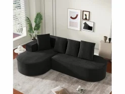 Discount Sofá modular con chaise longue en L, asiento profundo, relleno de espuma comprimida, Sofá Modular