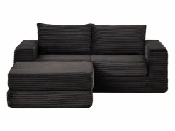 Online Hauss Spole Sofá modular convertible de 2 plazas con otomanas extraíbles - Pana negra Negro
