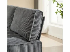 Outlet Sofá modular convertible en terciopelo - 6 plazas - ergonómico - con bolsillos de almacenamiento - 308x154x82cm Sofá Modular