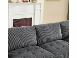 Outlet Sofá modular convertible en terciopelo - 6 plazas - ergonómico - con bolsillos de almacenamiento - 308x154x82cm Sofá Modular