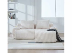 Merax Sofá modular de 2 plazas - 200 x 174 x 80 cm - con 1 otomana + portavasos + bolsillo de almacenamiento - terciopelo -