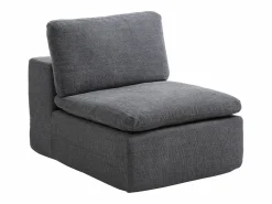 New Vente-unique Sofá modular de esquina con puf en tejido CORTOLINE Gris antracita
