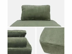 Clearance Sweeek Sofá modular de pana, 3 plazas Verde