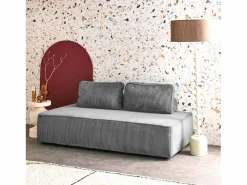 Clearance Sweeek Sofá modular de pana, 2 plazas oscuro Gris