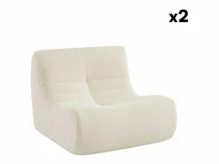 Clearance Sofá modular en borreguito texturizado, 2 plazas Sofá Modular