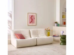 Clearance Sofá modular en borreguito texturizado, 2 plazas Sofá Modular