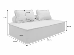Sweeek Sofá modular en tela lisa, 2 plazas