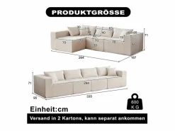 Sale Sofá modular ángulo - Terciopelo acanalado - 3/4 plazas - 3 cojines y 3 orejeros - Sofás Club