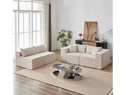 Sale Sofá modular ángulo - Terciopelo acanalado - 3/4 plazas - 3 cojines y 3 orejeros - Sofás Club