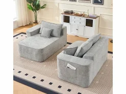 Sale Sofá modular ángulo izquierdo - Chenilla - 3 cojines y 2 orejeros - 262x144x65cm Sofás Club