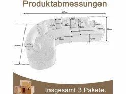 Discount DripeX Sofá modular ángulo izquierdo Chenilla - 5 Plazas - 4 orejeros - - 327x215x65cm Naranja