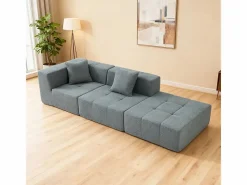 DripeX Sofá modular ángulo tela - puf y 2 orejeros - - 270x100x60cm