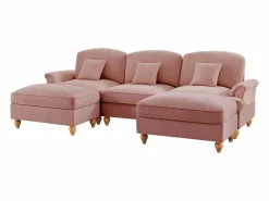 Best Sofá modular U líneas curvas reposabrazos florales puf móvil chenilla salón Sofá Modular