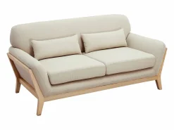 Best Miliboo Sofá nórdico 2 plazas beige madera YOKO Color natural claro