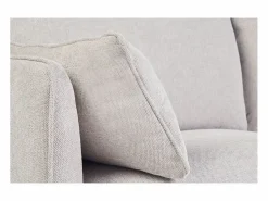 Best Miliboo Sofá nórdico 3 plazas de tejido efecto aterciopelado texturizado y madera clara CLAYTON Beige