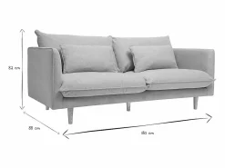 Best Miliboo Sofá nórdico 3 plazas de tejido efecto aterciopelado texturizado y madera clara CLAYTON Beige