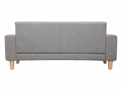 Discount Miliboo Sofá nórdico 3 plazas y madera FJORD Gris claro