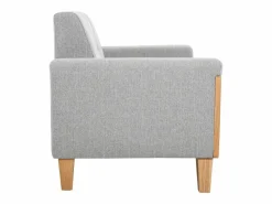 New Miliboo Sofá nórdico 2 plazas con patas de madera FJORD Gris claro