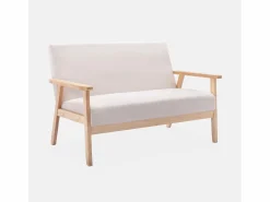 Hot Sofá o banco con tela y patas de madera, 2 plazas Todos Los Sofás|Sofá Escandinavo