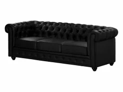 Sale Sofá 3p + 1 sillón CHESTERFIELD - Piel sintética - Conjunto Sofá Y Sillón