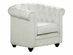 Outlet Sofá 3p + 1 sillón CHESTERFIELD - Piel sintética - Conjunto Sofá Y Sillón
