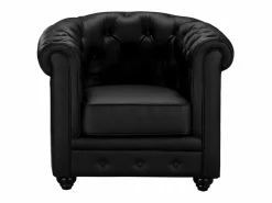 Best Sofá 3p + 2 sillones CHESTERFIELD - Piel sintética - Conjunto Sofá Y Sillón