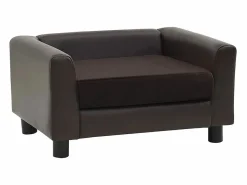 Clearance Sofá para perros felpa y cuero sintético marrón 60x43x30 cm Cama De Animales De Compañía