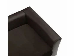 Clearance Sofá para perros felpa y cuero sintético marrón 60x43x30 cm Cama De Animales De Compañía