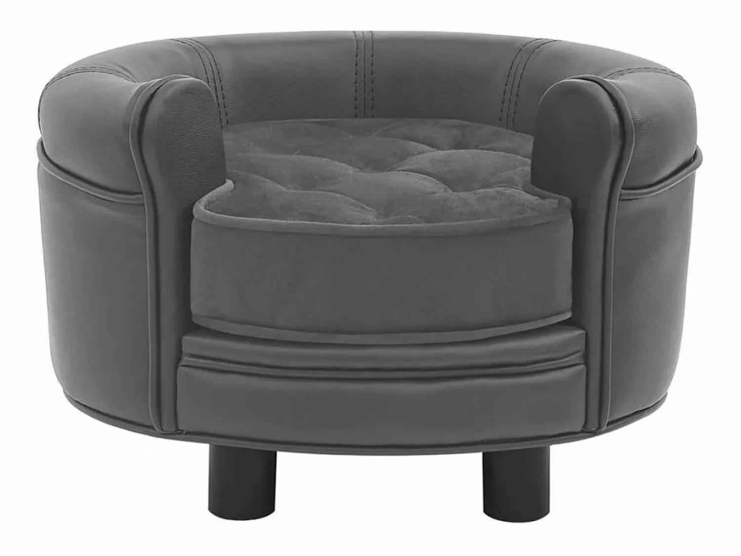 Discount Sofá para perros felpa y cuero sintético 48x48x32 cm Cama De Animales De Compañía