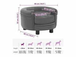 Discount Sofá para perros felpa y cuero sintético 48x48x32 cm Cama De Animales De Compañía