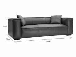 New Sofá 3 plazas moderno de piel de búfalo COBAIN Sofá Vintage|Sofá - 3 Plazas