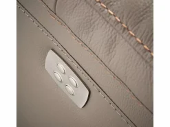 Les Tendances Sofá reclinable eléctrico de cuero Ducka-Marrón claro-Sistema Eléctrico-3 plazas