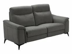 Les Tendances Sofá reclinable eléctrico de microfibra Kuiza-Color claro-Número de plazas Sillón reclinable eléctrico de 3 plazas