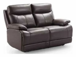 Les Tendances Sofá reclinable eléctrico de cuero Ducka-Marrón-Sistema Eléctrico-2 plazas