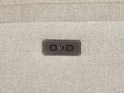 Vente-unique Sofá reclinable eléctrico de 3 plazas con mesa de tela de color KELUNO Beige