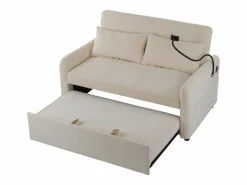 Sofá recto - Sofá plegable con soporte para teléfono y bolsillo de almacenamiento - respaldo ajustable - para sala de estar y dormitorio