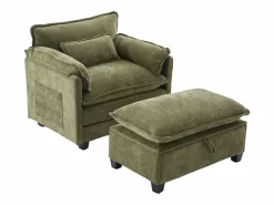 Discount Sofá recto - Sofá con bolsillos laterales y reposapiés con espacio de almacenamiento - para sala de estar y dormitorio Sofá Relax