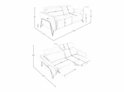 Clearance Angel Cerda Sofá relax 2 plazas piel arena 6276 Beige