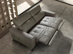 Best Angel Cerda Sofá relax 3 plazas piel 6210 Gris