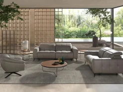 Best Angel Cerda Sofá relax 2 plazas piel 6209 Gris