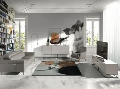 Angel Cerda Sofá relax 3 plazas piel gris oscuro 6122