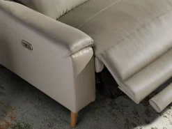Angel Cerda Sofá relax 3 plazas piel gris taupe 6190