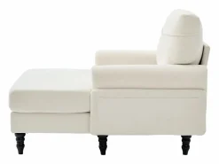 Discount Sofá Relax de 1 Plaza en Felpa - Respaldo Envolvente - Asiento Extra Profundo 100cm - Estructura 250kg - Ideal para Salón, Oficina y Balcón - Pies de Madera Maciza Beige