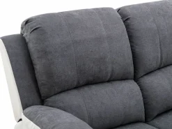 Discount Vente-unique Sofá relax de 2 plazas de microfibra y piel sintética gris y blanco BRODY Gris / Blanco