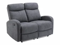 Online Vente-unique Sofá relax de 2 plazas de tela estilo contemporáneo EVELYN Gris