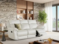 Outlet Sofá relax mecánico 3 plazas piel búfalo PAKITA Sofá Relax