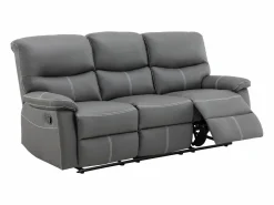 Sale Vente-unique Sofá relax mecánico de 3 plazas de piel sintética CANBY Gris