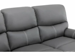 Sale Vente-unique Sofá relax mecánico de 3 plazas de piel sintética CANBY Gris