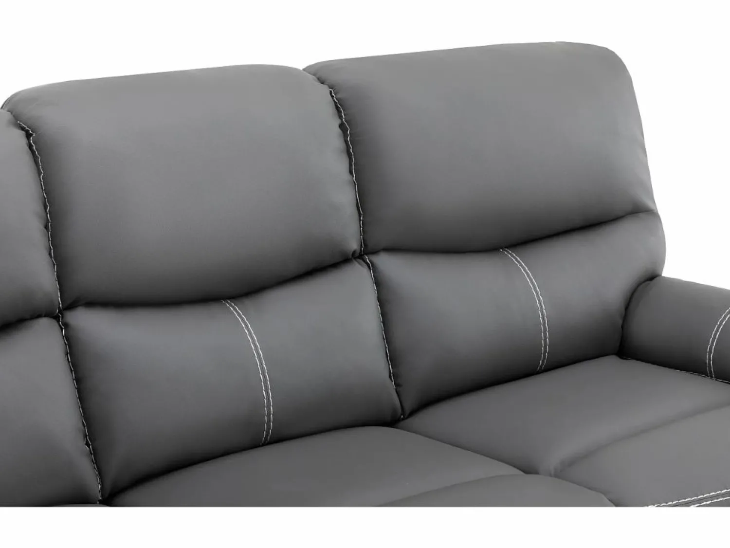 Sale Vente-unique Sofá relax mecánico de 3 plazas de piel sintética CANBY Gris