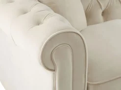 Hot Vente-unique Sofá rinconera chesterfield reversible de terciopelo TOLEDO Beige